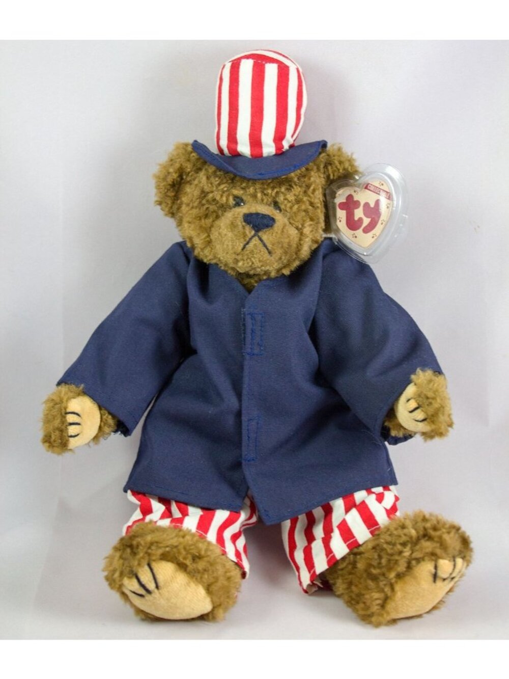 Ty Attic Treasures Collection 1993 Samuel Patriotic Bear Uncle Sam 14"